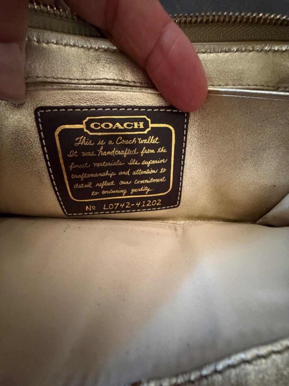 Coach Signature Canvas & Leather Accordion Wallet With Snap Closure - Picture 9 of 9